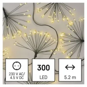 EMOS LED svetelná reťaz – svietiace trsy, nano, 5,2 m, vnútorná, teplá biela, časovač