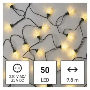 EMOS LED vianočná reťaz – šišky, 9,8 m, vonkajšia aj vnútorná, teplá biela, programy
