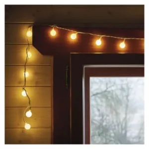 EMOS Lighting LED svetelná cherry reťaz – guličky 2,5cm, 4m, vonkajšia aj vnútorná, teplá biela, časovač