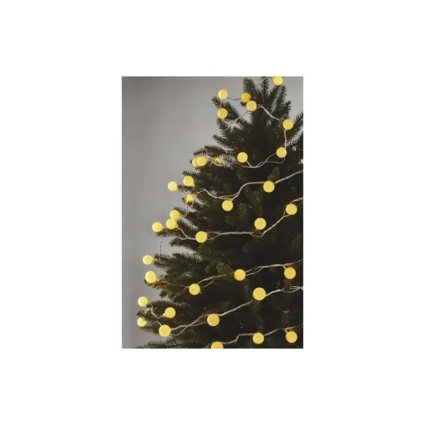 EMOS Lighting LED svetelná cherry reťaz – guličky 2,5cm, 4m, vonkajšia aj vnútorná, teplá biela, časovač