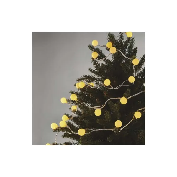 EMOS Lighting LED svetelná cherry reťaz – guličky 2,5cm, 4m, vonkajšia aj vnútorná, teplá biela, časovač
