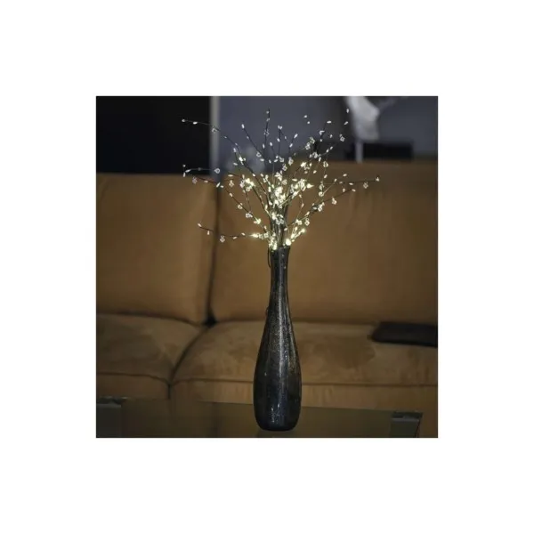 EMOS LED vetvička s perlami, 60 cm, 3x AA, vnútorná, teplá biela, časovač