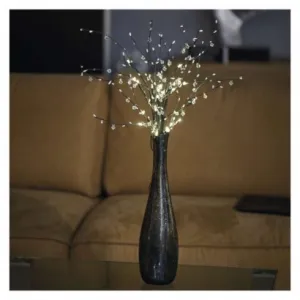 EMOS LED vetvička s perlami, 60 cm, 3x AA, vnútorná, teplá biela, časovač