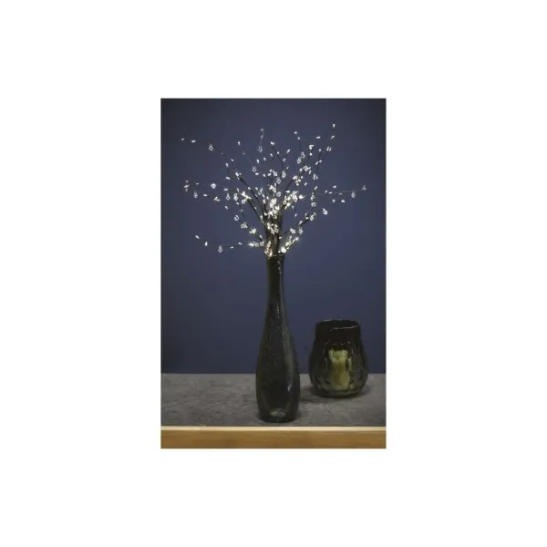 EMOS LED vetvička s perlami, 60 cm, 3x AA, vnútorná, teplá biela, časovač