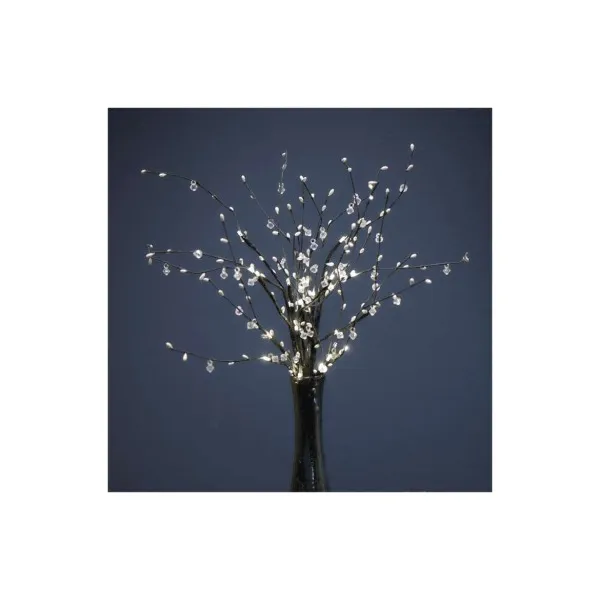EMOS LED vetvička s perlami, 60 cm, 3x AA, vnútorná, teplá biela, časovač