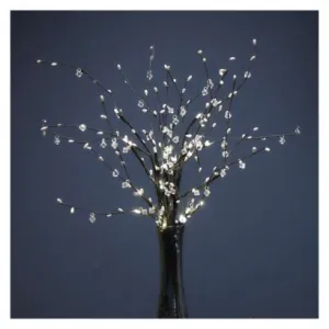 EMOS LED vetvička s perlami, 60 cm, 3x AA, vnútorná, teplá biela, časovač