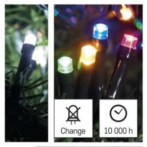 EMOS Lighting LED vianočná reťaz 2v1, 10 m, vonkajšia aj vnútorná, studená biela/multicolor, programy