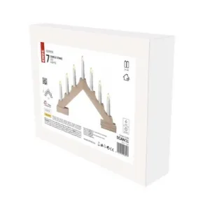 LED svietnik drevený s časovačom 29 cm teplá biela