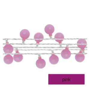 EMOS Lighting LED svetelná cherry reťaz – guličky 2,5 cm, 4 m, vonkajšia aj vnútorná, ružová, časovač
