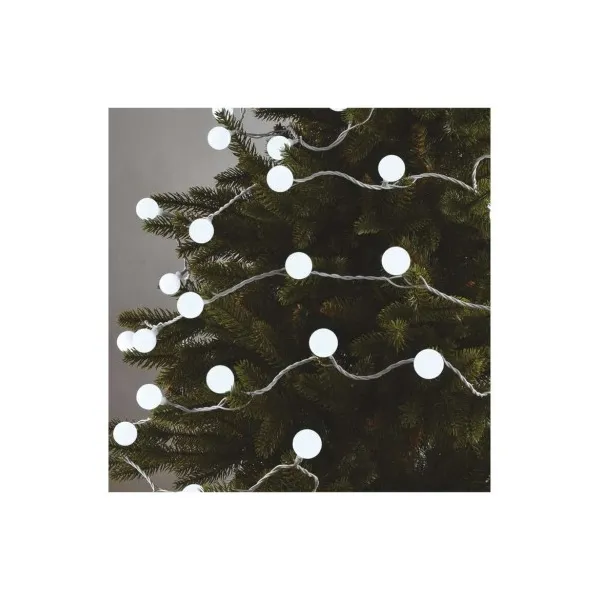 EMOS Lighting LED svet. cherry reťaz – guličky 2,5cm, 4 m, vonkajšia aj vnútorná, studená biela, časovač