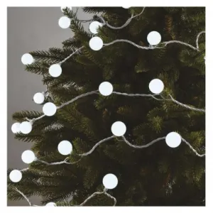 EMOS Lighting LED svet. cherry reťaz – guličky 2,5cm, 4 m, vonkajšia aj vnútorná, studená biela, časovač