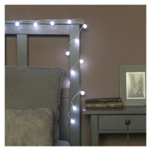 EMOS Lighting LED svet. cherry reťaz – guličky 2,5cm, 4 m, vonkajšia aj vnútorná, studená biela, časovač