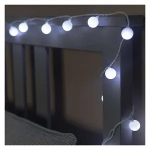 EMOS Lighting LED svet. cherry reťaz – guličky 2,5cm, 4 m, vonkajšia aj vnútorná, studená biela, časovač