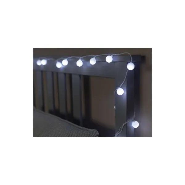 EMOS Lighting LED svet. cherry reťaz – guličky 2,5cm, 4 m, vonkajšia aj vnútorná, studená biela, časovač