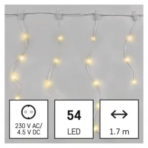 EMOS LED vianočná drop reťaz – cencúle, 1,7 m, vonkajšia aj vnútorná, teplá biela, programy