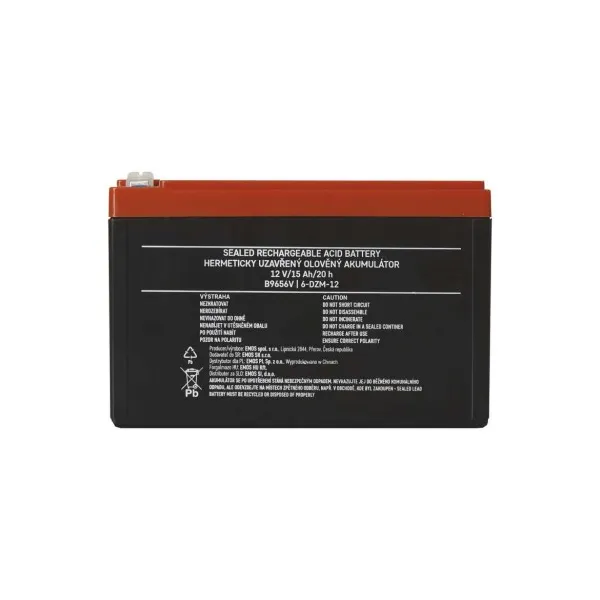 EMOS Bezúdržbový olovený trakčný aku. 12 V/15 Ah, faston 6,3 mm