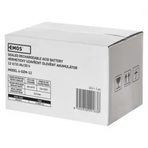 EMOS Bezúdržbový olovený trakčný aku. 12 V/15 Ah, faston 6,3 mm