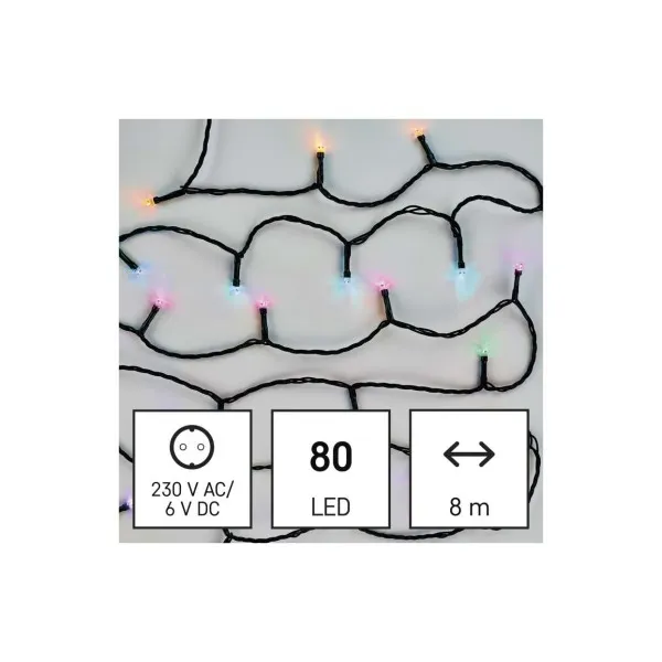 EMOS Lighting GoSmart LED vianočná reťaz, 8 m, vonkajšia aj vnútorná, RGB, programy, časovač, wifi