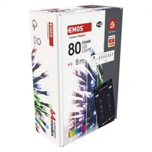 EMOS Lighting GoSmart LED vianočná reťaz, 8 m, vonkajšia aj vnútorná, RGB, programy, časovač, wifi