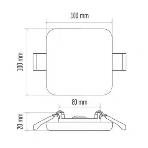 EMOS Lighting LED panel VIXXO 100×100, štvorcový vstavaný biely,7,5W neutr.b.,IP65