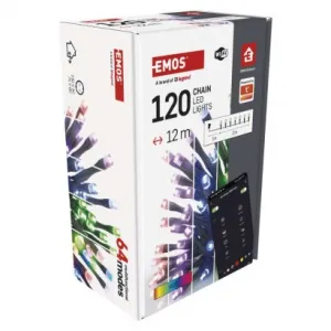 EMOS Lighting GoSmart LED vianočná reťaz, 12 m, vonkajšia aj vnútorná, RGB, programy, časovač, wifi