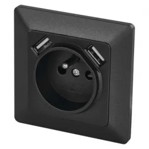 EMOS Zásuvka s USB 2,1A max., antracit