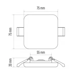 EMOS Lighting LED panel VIXXO 75×75, štvorcový vstavaný biely, 6W neutr. b.,IP65