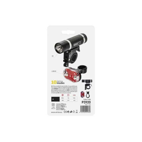 EMOS LED predné + zadné sviet. na bicykel P3920 na 5× AAA, 150 lm