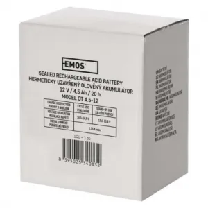 EMOS Bezúdržbový olovený akumulátor 12 V/4,5 Ah, faston 4,7 mm