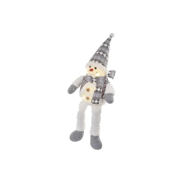 EMOS Lighting LED vianočný snehuliak sediaci, 31 cm, 3× AA, vnút., teplá biela