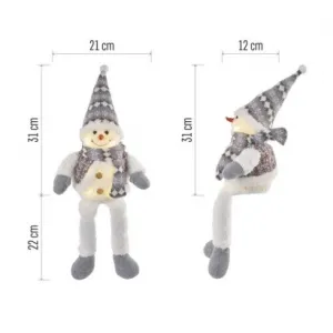 EMOS Lighting LED vianočný snehuliak sediaci, 31 cm, 3× AA, vnút., teplá biela