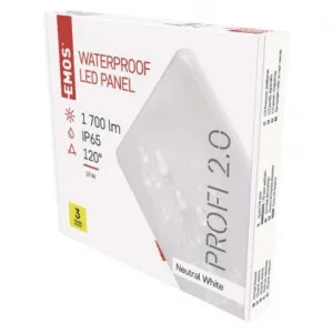 EMOS Lighting LED panel VIXXO 185×185, štvorcový vstavaný biely,19W neut.b.,IP65