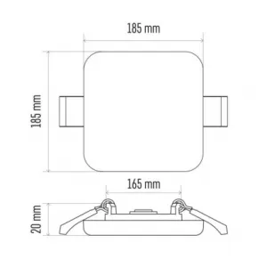 EMOS Lighting LED panel VIXXO 185×185, štvorcový vstavaný biely,19W neut.b.,IP65