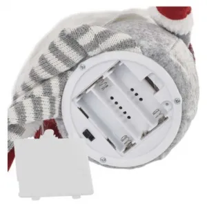 EMOS Lighting LED vianočný škriatok sediaci, 27 cm, 3× AA, vnút., teplá biela