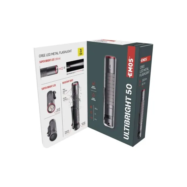 EMOS CREE LED kovové svietidlo Ultibright 50, 100lm, 1xAAA