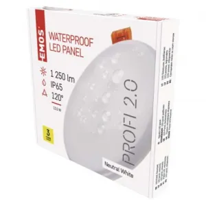 EMOS Lighting LED panel VIXXO 155mm, kruhový vstavaný biely, 13,5W neutr. b., IP65
