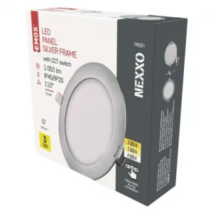 EMOS Lighting LED vstavané svietidlo NEXXO, kruhové, strieborné, 12W, CCT
