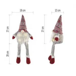 EMOS Lighting LED vianočný škriatok sediaci, 27 cm, 3× AA, vnút., teplá biela