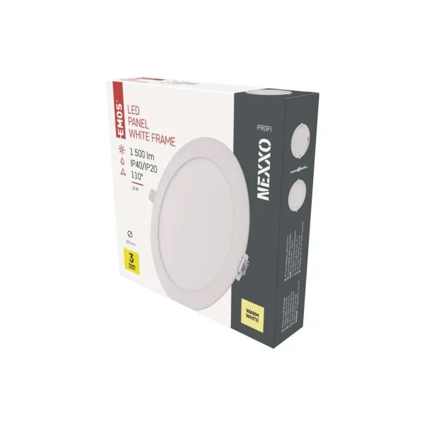 EMOS Lighting LED vstavané svietidlo NEXXO, kruhové, biely, 18W, teplá biela