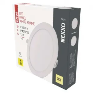 EMOS Lighting LED vstavané svietidlo NEXXO, kruhové, biely, 18W, teplá biela