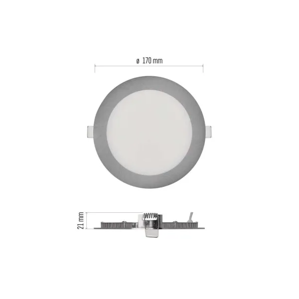 EMOS Lighting LED vstavané svietidlo NEXXO, kruhové, strieborné, 12W, CCT