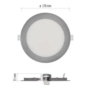 EMOS Lighting LED vstavané svietidlo NEXXO, kruhové, strieborné, 12W, CCT
