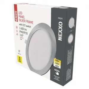 EMOS Lighting LED vstavané svietidlo NEXXO, kruhové, strieborné, 18W, CCT