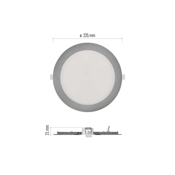 EMOS Lighting LED vstavané svietidlo NEXXO, kruhové, strieborné, 18W, CCT