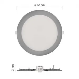 EMOS Lighting LED vstavané svietidlo NEXXO, kruhové, strieborné, 18W, CCT