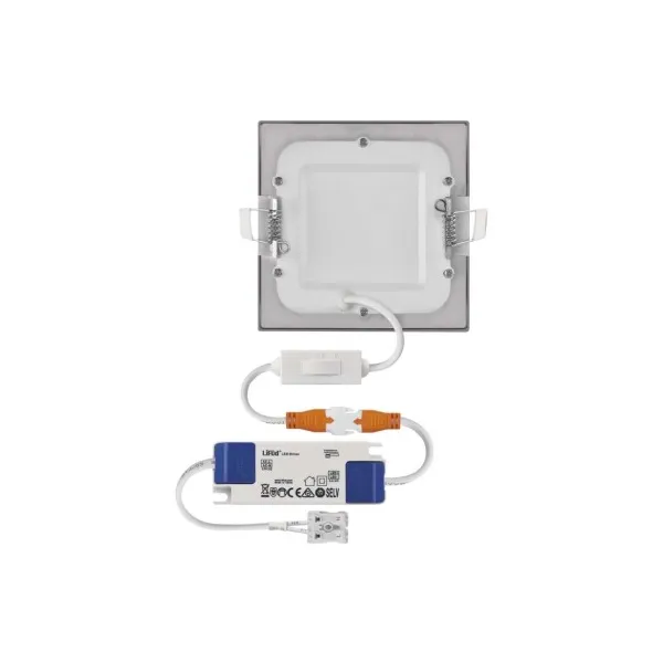 EMOS Lighting LED vstavané svietidlo NEXXO, štvorec, strieborné, 7W, CCT