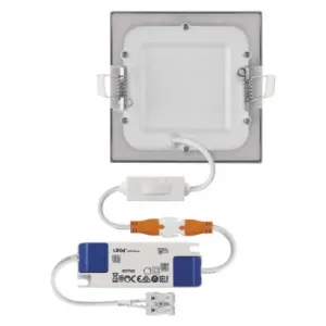 EMOS Lighting LED vstavané svietidlo NEXXO, štvorec, strieborné, 7W, CCT