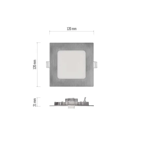 EMOS Lighting LED vstavané svietidlo NEXXO, štvorec, strieborné, 7W, CCT