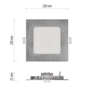 EMOS Lighting LED vstavané svietidlo NEXXO, štvorec, strieborné, 7W, CCT