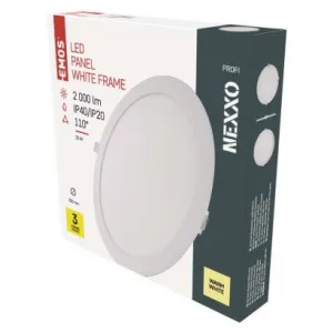 EMOS Lighting LED vstavané svietidlo NEXXO, kruhové, biely, 24W, teplá biela